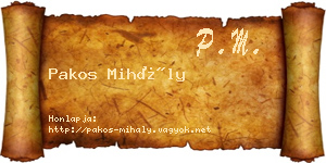 Pakos Mihály névjegykártya